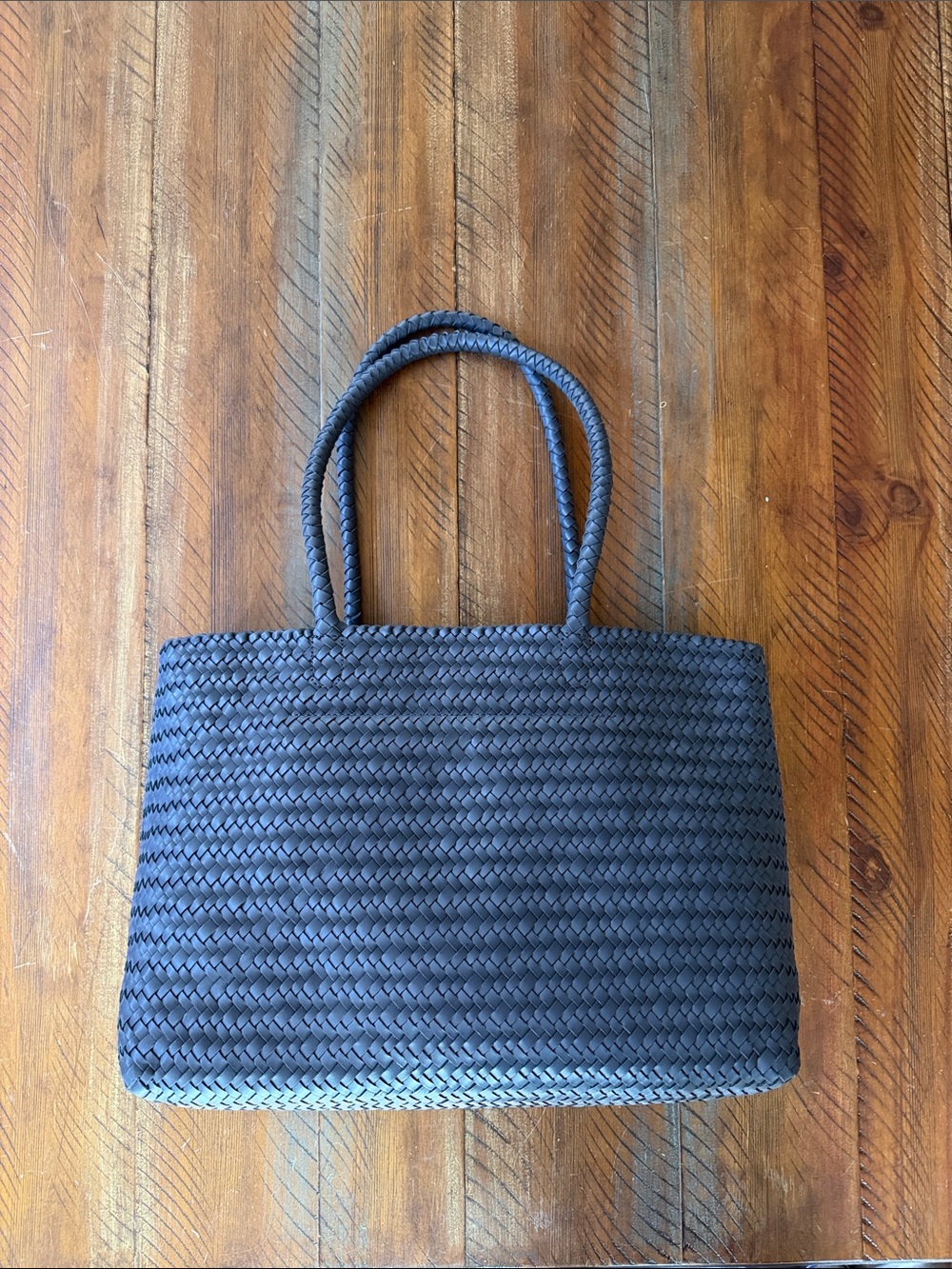 Women’s Madewell Leather Woven Tote Bag New NWT - Picture 2 of 5